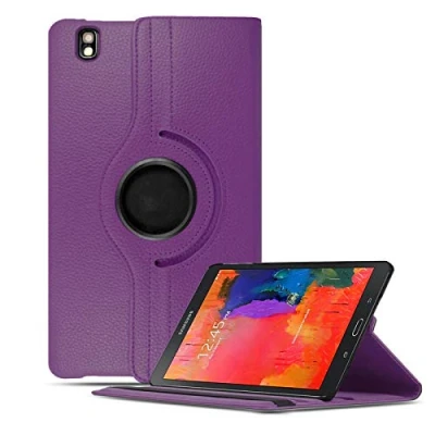 Image of Samsung Galaxy Tab Pro 8.4 Inch Case 360 Degree Rotating Stand Leather Flip Protective Cover for T320 (Purple)