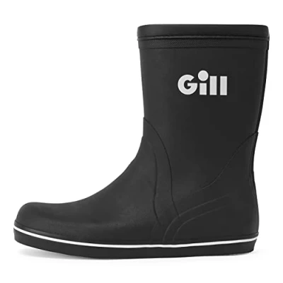 Image of Gill Short Cruising Boot Non Slip 100% Rubber Sailing Boating Yachting Black Size 5.5