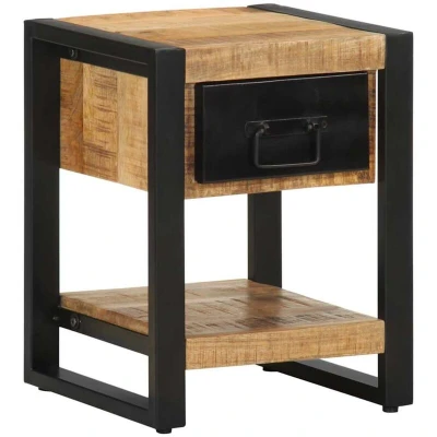 Image of vidaXL Bedside Cabinet 35x34x45 cm Solid Rough Wood Mango