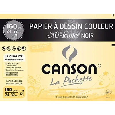 Image of CANSON MiTeintes Artist Drawing Paper 320 x 240 mm Black