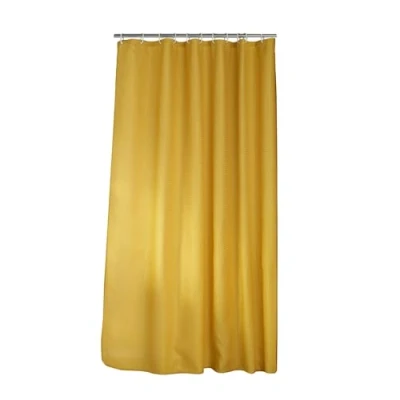 Image of Douceur d&#039;Intérieur, Ochre Jacquard Quartz Shower Curtain with Hooks 180 x 200 cm