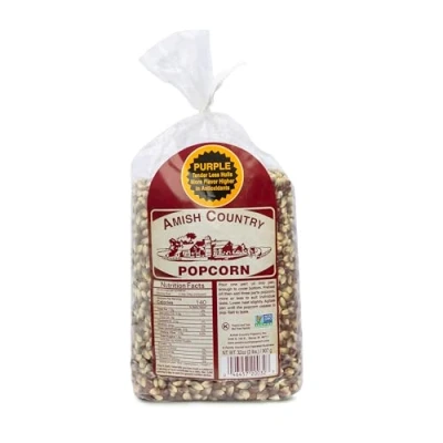 Image of Amish Country Popcorn 2 lb / 0.9 kg Bag Kernels American Grown Old Fashioned, Non GMO and Gluten Free (0.9 (Pack of 1), Purple)