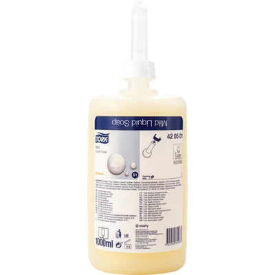 Image of Tork Mildly Scented Liquid Soap S1, Fresh Scent, 6 x 1000ml, 420501
