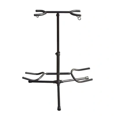 Image of Heavy Duty Twin Double Dual Two 2 Electric Acoustic Guitar Tripod Floor Stand