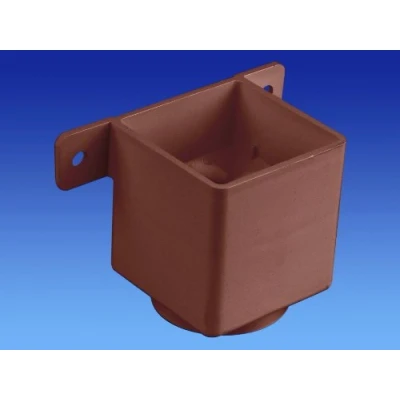 Image of Wavin OSMA 4T823 Brown Pipe Connector and Bracket for 61mm Square downpipe