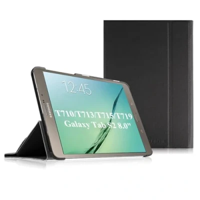 Image of Fintie Samsung Galaxy Tab S2 8.0 Smart Book Cover Case Super Thin Light Weight Stand Supports 3 Viewing Angles with Auto Sleep/Wake Feature for Tablet (SM T713/SM T719), Black