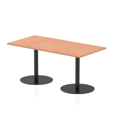 Image of Italia 1600 x 800mm Poseur Rectangular Table Beech Top 720mm High Black Leg