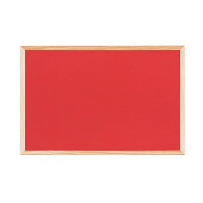 Image of Bi Office Reversible Notice Board, Cork and Red Felt, Wood Frame, 60 x 40 cm