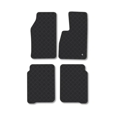 Image of Rubber Car Mats Compatible with Jeep Grand Cherokee (2005 2010) Tailored Fit Floor Set Accessory Black Custom 4 Pieces Clips Anti Slip Backing, Heavy Duty &amp; Waterproof