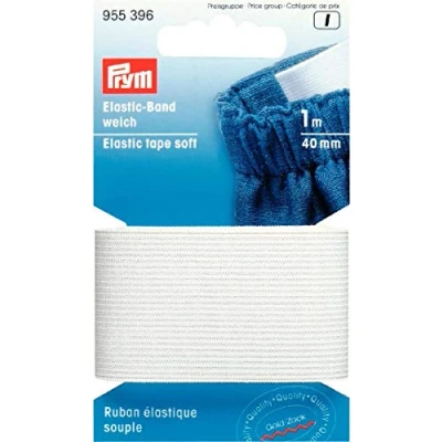 Image of Prym Soft White (40mm, 1m) Elastic Tape 1 Unit