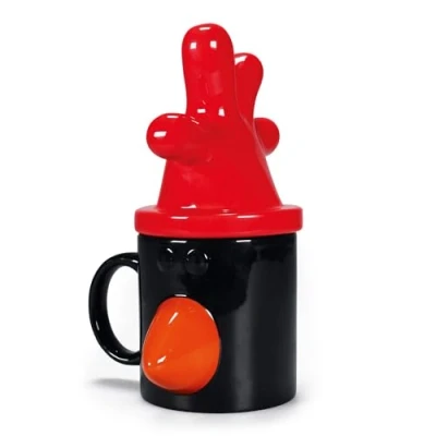 Image of Mug Shaped w/Lid Boxed (340ml) Wallace &amp; Gromit (Feathers)