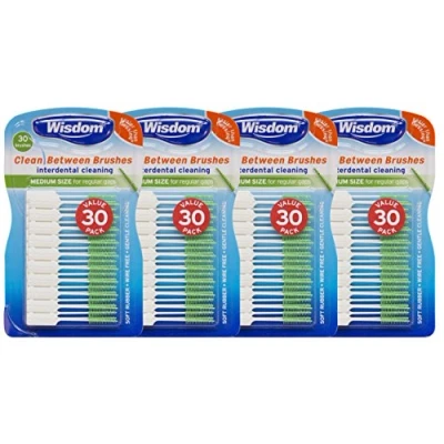 Image of Wisdom Clean Between Interdental Toothbrush, Medium, Pack of 4, 120 Count