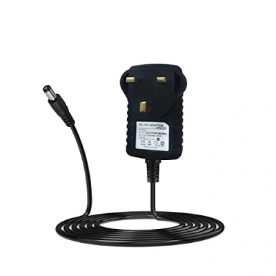 Image of MyVolts 12V power supply adaptor compatible with Numark PT01 Scratch Turntable UK plug