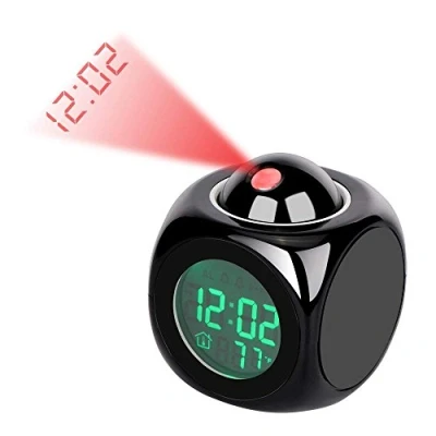 Image of Yosoo Projector Clocks, LED Alarm Clock Multi function Digital Temperature Display Voice Talking Projection 12/24 Hour Switched Home Decor