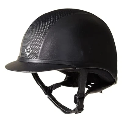 Image of Charles Owen AYR8 Plus Leather Look Helmet Black