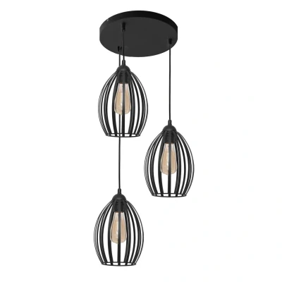 Image of Dali Cluster Pendant Ceiling Light Black 38cm