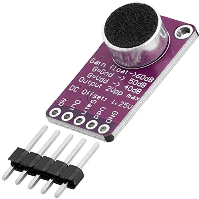 Image of AZDelivery Max9814 Microphone AGC Amplifier Board 2.7V 5.5V Auto Gain Control 40dB/50dB/60dB compatible with ESP8266, ESP32 and Arduino Including E Book!
