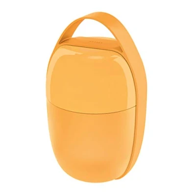 Image of Alessi Food à porter SA03 Y, Two compartment lunch pot in thermoplastic resin with cooling element, yellow.