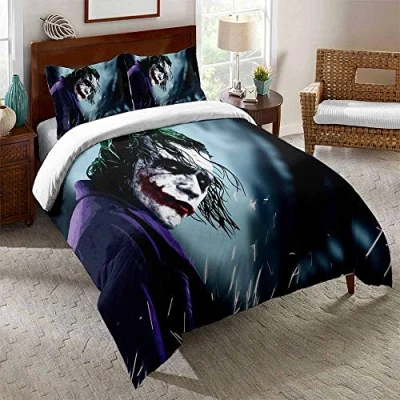 Image of EU VV The Joker Joseph Kerr Cotton Bedding Set Bed Skirt+2 Pillowcases+Duvet Cover (Double(200x200cm),Eric Border 03)