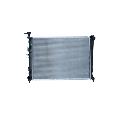 Image of 253101M000 Engine radiator NRF 50136 Aluminium 600mm 424mm 16mm Brazed cooling fins