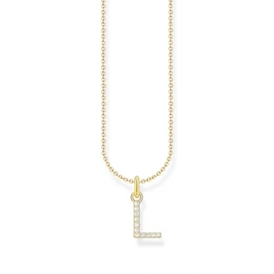 Image of THOMAS SABO Letter L Necklace 925 Sterling Silver with Zirconia KE2251 051 14