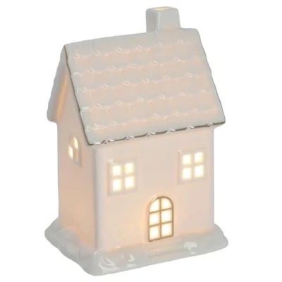 Image of Shudehill Giftware Cosy Lane LED Light Up Warm White House with Shingle Roof Home Decoration Small or Large Sizes (Medium)