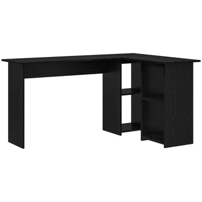 Image of vidaXL Black Oak Desk Engineered wood Medium