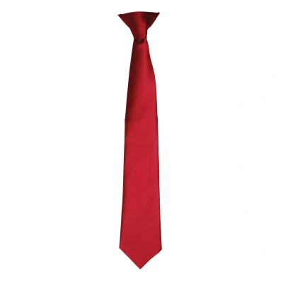 Image of Premier Colours Mens Satin Clip Tie (Burgundy) One Size