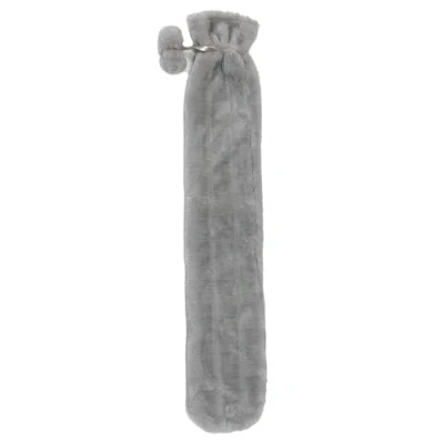 Image of Lesser &amp; Pavey Long Hot Water Bottle with Cover UK for Muscle Pain Relief Grey Extra Winter Season Cozy and Comfy