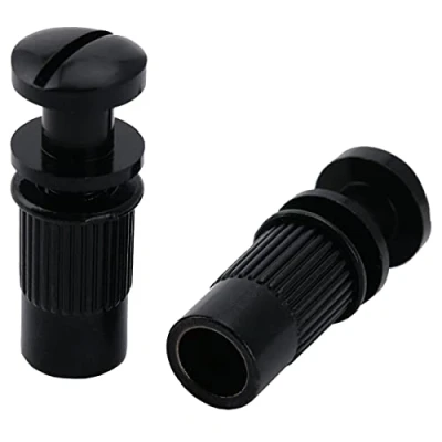 Image of Musiclily Pro M8 Metric Wraparound Bridge Mounting Studs and Inserts Bushings for Epiphone Les Paul Style Electric Guitar, Black (Set of 2)