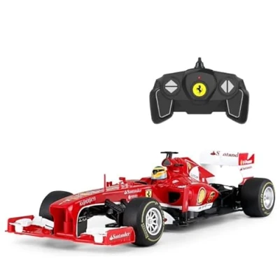 Image of Red Ferrari F138 F1 RC Racing Car (Scale 1.18) Official License, For Ages 6+ Ready To Race Drivers Fernando Alonso + Felipe Massa Drive Survive