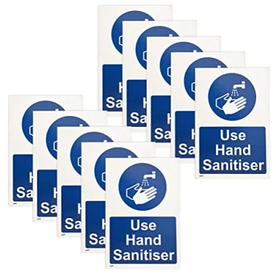 Image of 10 x Hand Sanitiser Sign Business Workplace Shop Restaurant Toilet Display Safety Door Notice