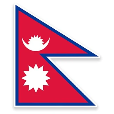 Image of 2 x 10cm Nepal Flag Vinyl Sticker Decal Laptop Travel Luggage Car Bike Tag #9163 (8.3cm Wide High)