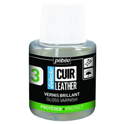 Image of PEBEO Setacolor Leather Glossy Varnish for Auxiliary and Leatherette Customization Bag, Shoe, Basket Sneaker Resistance to scratches, folds, rubbing 110 ml