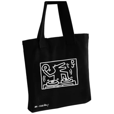 Image of am Keith Haring Vinyl Record Carry Bag Heavy Duty Canvas for Vinyl, Books, Shopping and More, Ideal Everyday Use, black