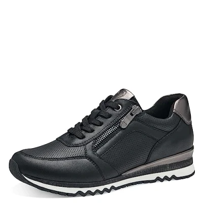 Image of MARCO TOZZI Women&#039;s 2 23782 41 Sneaker, Black/Gun Mtl, 3.5