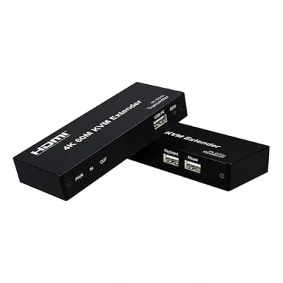 Image of 4K 30Hz HDMI KVM Extender over Rj45 Cat5e/6 Cable up to 60M 120M USB with Loop out for PC NVR Mouse Keyboard (60M KVM)