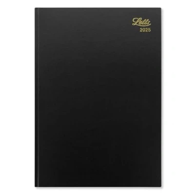 Image of Letts of London Standard A4 week to view 2025 diary black