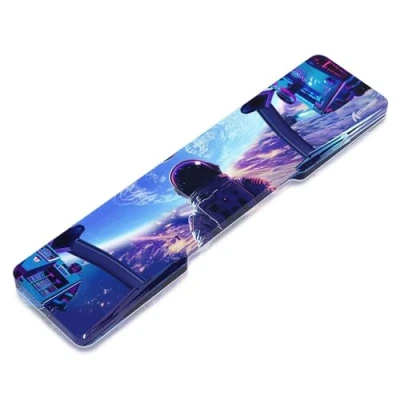 Image of ATTACK SHARK 68 Keys CNC Acrylic Keyboard Wrist Rest,Transparent Palm Rest, 60% Layout Gaming Mechanical Ergonomic Support for Offices, Homes, Anti Slip Base Blue