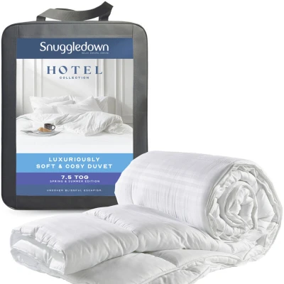 Image of Snuggledown Hotel Collection Single Duvet 7.5 Tog Luxury Embossed Lightweight Cool Summer Quilt for Night Sweats Made in the UK, Soft Touch Cover, Hypoallergenic, Washable (135 x 200cm)