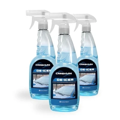 Image of CARSHARK Fast Acting De icer 3 x 750ml for Car Windows, Door Locks, Latches, Headlights