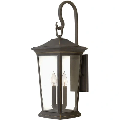 Image of Bromley 3 Light Outdoor Large Wall Lantern Bronze IP44, E14