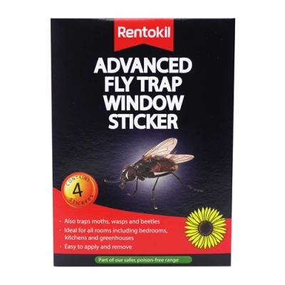 Image of Rentokil Advanced Fly Trap WIndow Sticker, 4 Pack