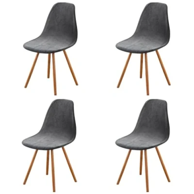 Image of Highdi Luxury Velvet Scandinavian Dining Chair Covers, Nordic Style Universal Armless Slipcovers Shell Chairs Covers Removable Washable for Kitchen, Bedroom, Living Room (Dark gray,4 PCS)