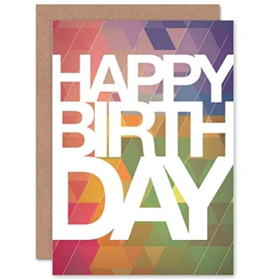 Image of Wee Blue Coo BIRTHDAY HAPPY LARGE TEXT COLOURFUL ART GREETINGS GREETING CARD GIFT