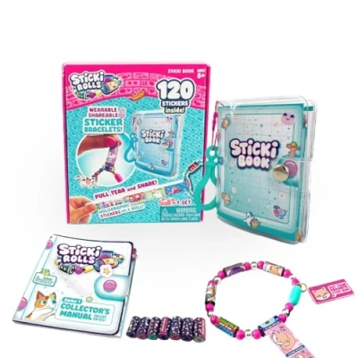 Image of Sky Castle Sticki Rolls Book, Wearable &amp; Shareable Sticker Bracelet, 120 Mini Stickers, Bracelet and Assorted Colours Styles, Packaging May Vary