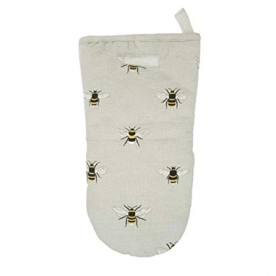 Image of Sophie Allport Bees Oven Mitt, 100% Cotton, Single Glove, Machine Washable