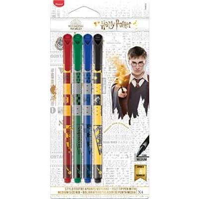 Image of Maped Harry Potter fineliner medium 0.8 mm x4 red/green/blue/yellow, 749600, multi coloured