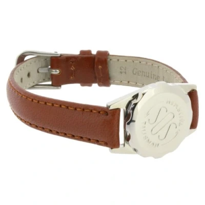 Image of SOS Talisman Watch Style Stainless Steel Capsule Tan Nappa Polished Leather Strap 12mm Wide