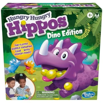 Image of Hasbro Gaming Hungry Hippos Dino Edition Board Game, Pre School Game for Ages 4 and Up; 2 to Players (Amazon Exclusive)